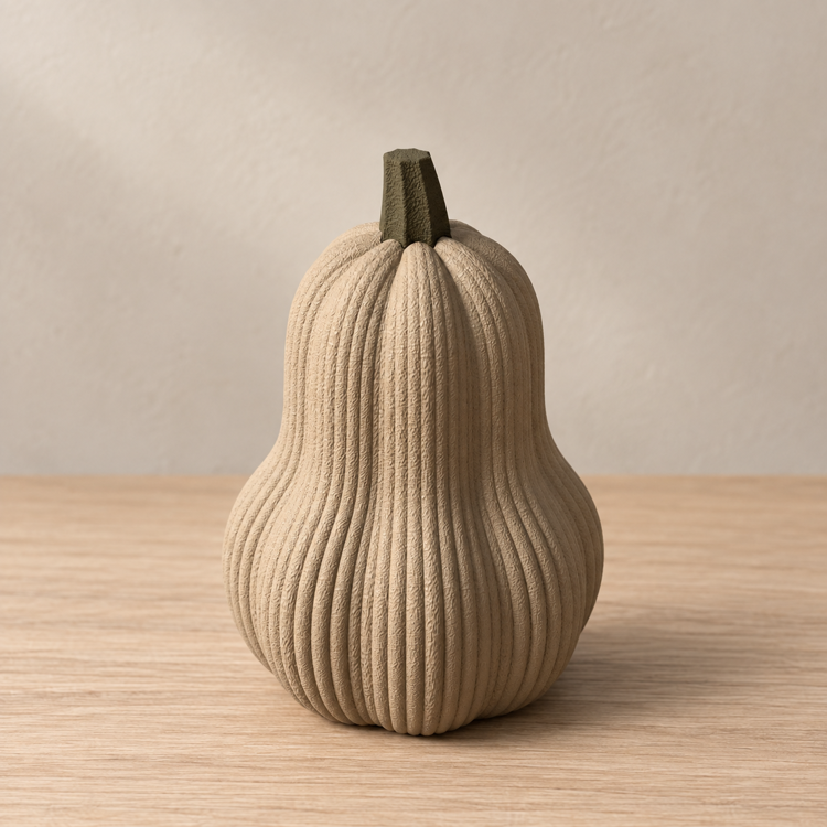 Afbeeldingen van Moderne butternut pompoen decoratie – minimalistische herfstdecoratie - ca. 15cm