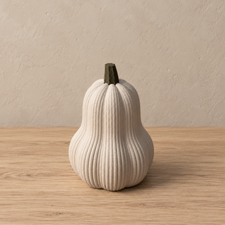Afbeeldingen van Moderne butternut pompoen decoratie – minimalistische herfstdecoratie - ca.10cm