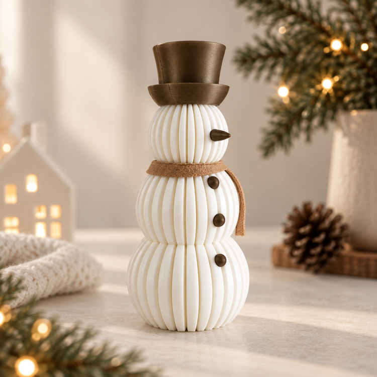 Afbeeldingen van 3D-geprinte sneeuwman | Brons & Latte Brown