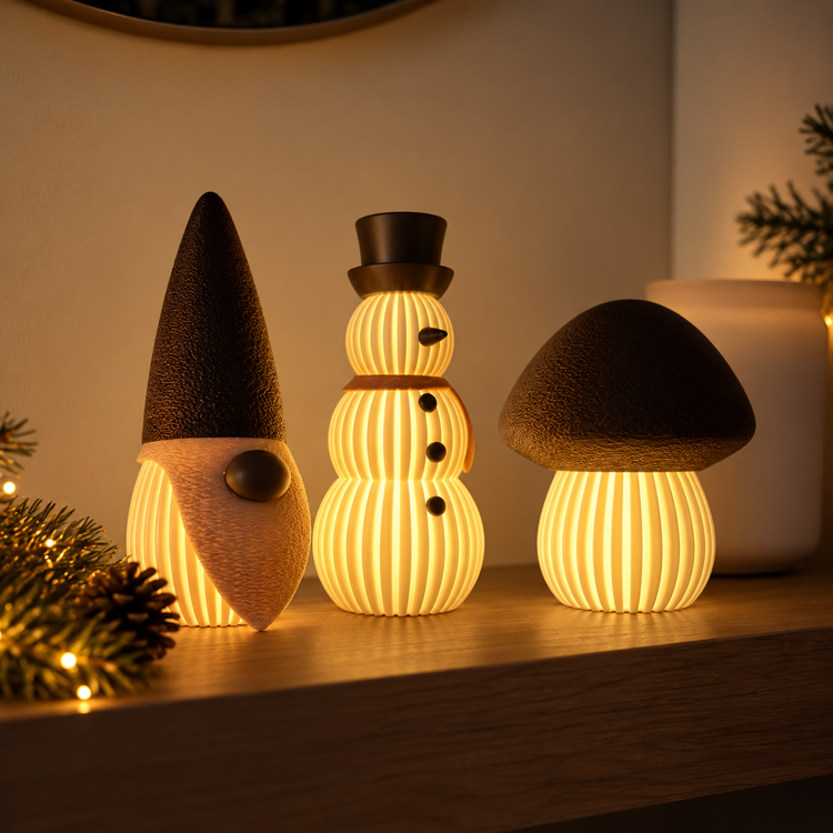 Afbeeldingen van 3D-geprinte sneeuwman | Brons & Latte Brown