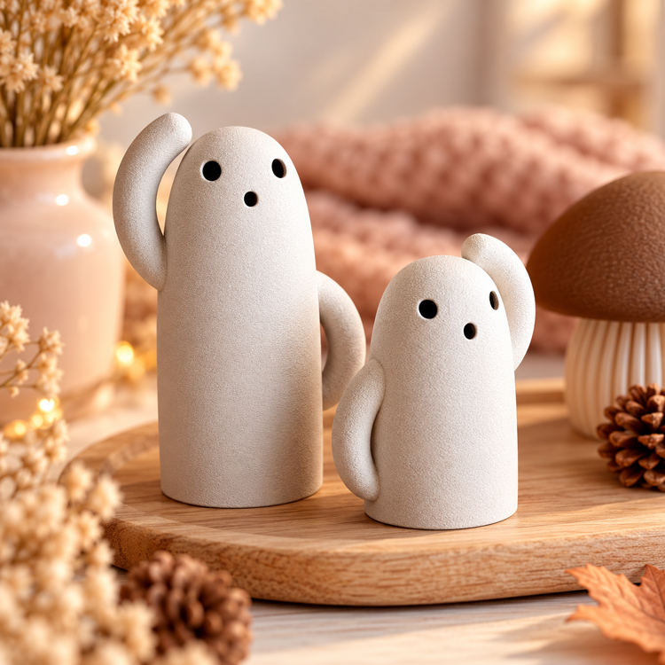 Afbeeldingen van Haniwa Spookjes – set van 2 lichtfiguren