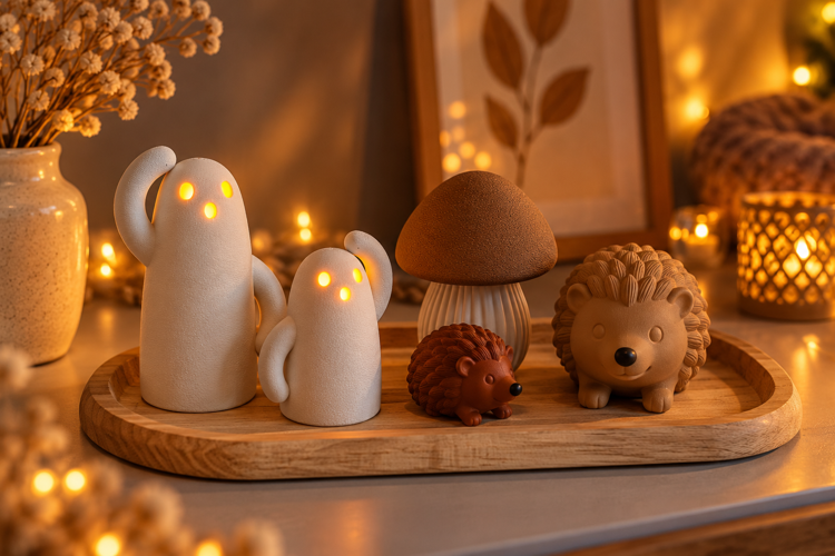 Afbeeldingen van Haniwa Spookjes – set van 2 lichtfiguren