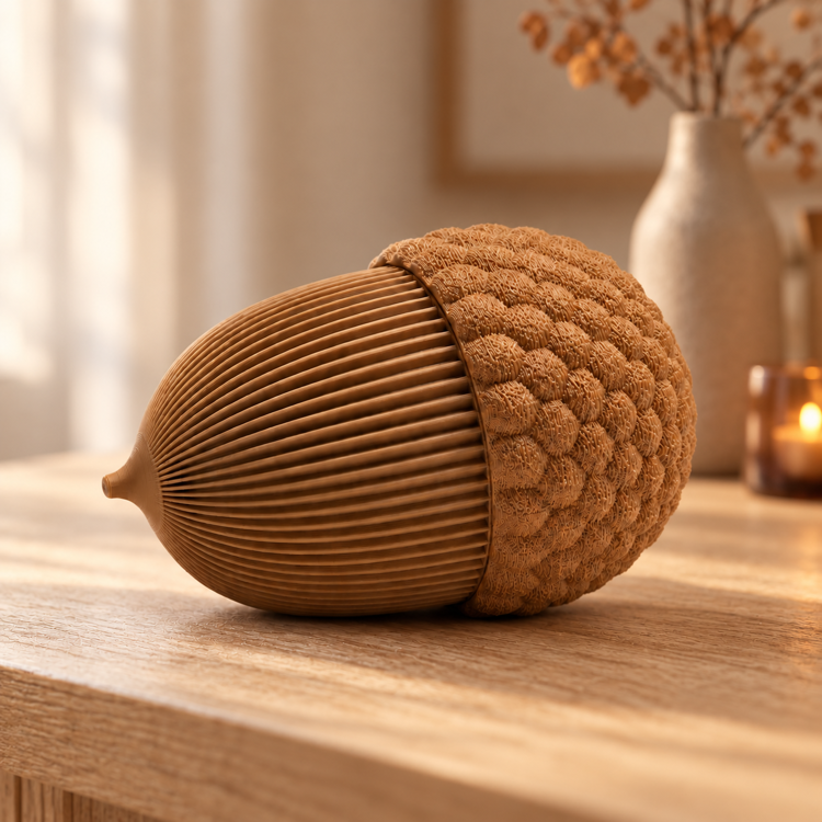 Afbeeldingen van Decoratieve eikeldoos, puntig | 3D-geprinte eikelhouder | Schroefdop | Herfstdecoratie | By-Mi
