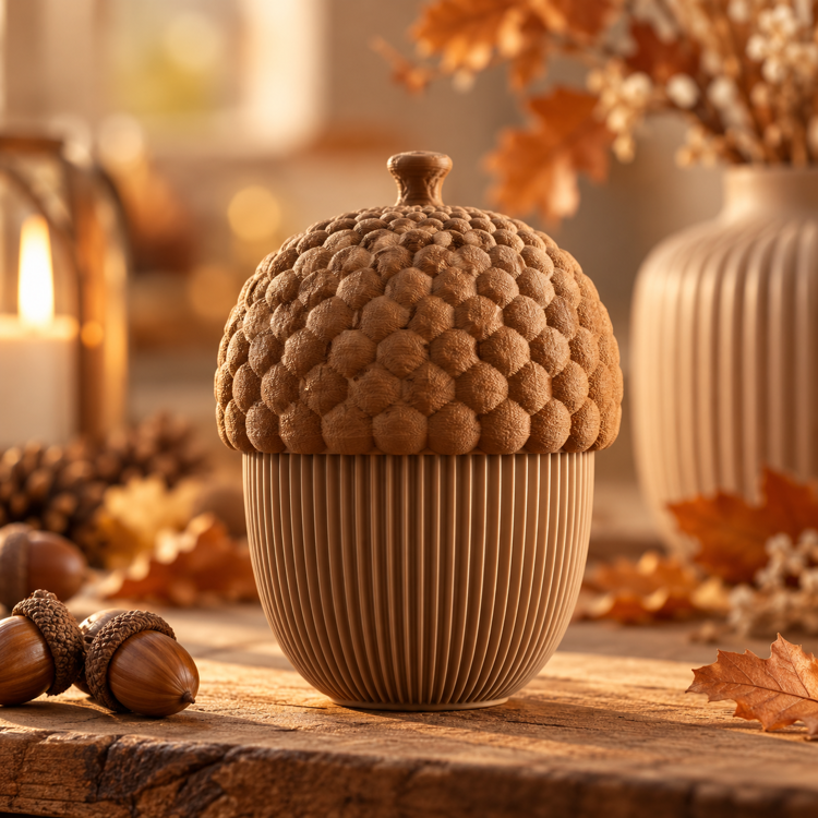Afbeeldingen van Eikelvormige opbergdoos | Decoratieve eikelvormige doos 3D-geprint | Halloween
