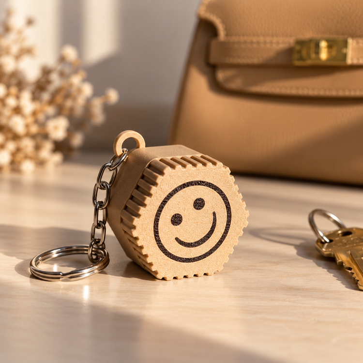 Afbeeldingen van Mini Opbergcontainer Sleutelhanger | Praktisch Doosje voor Onderweg | Smiley