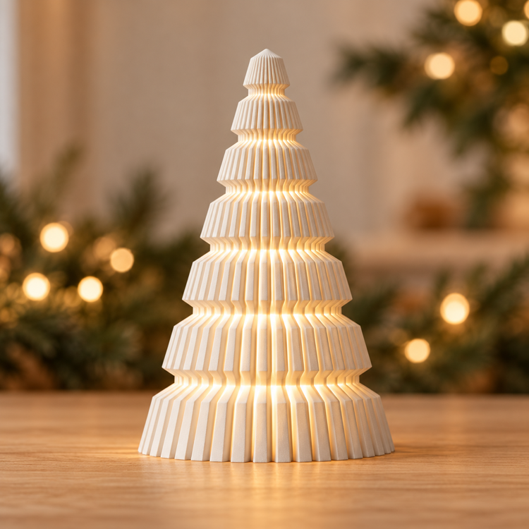 Afbeeldingen van Japandi ribbelkerstboom voor LED-licht
