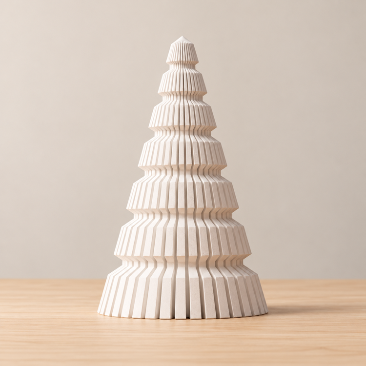 Afbeeldingen van Japandi ribbelkerstboom voor LED-licht