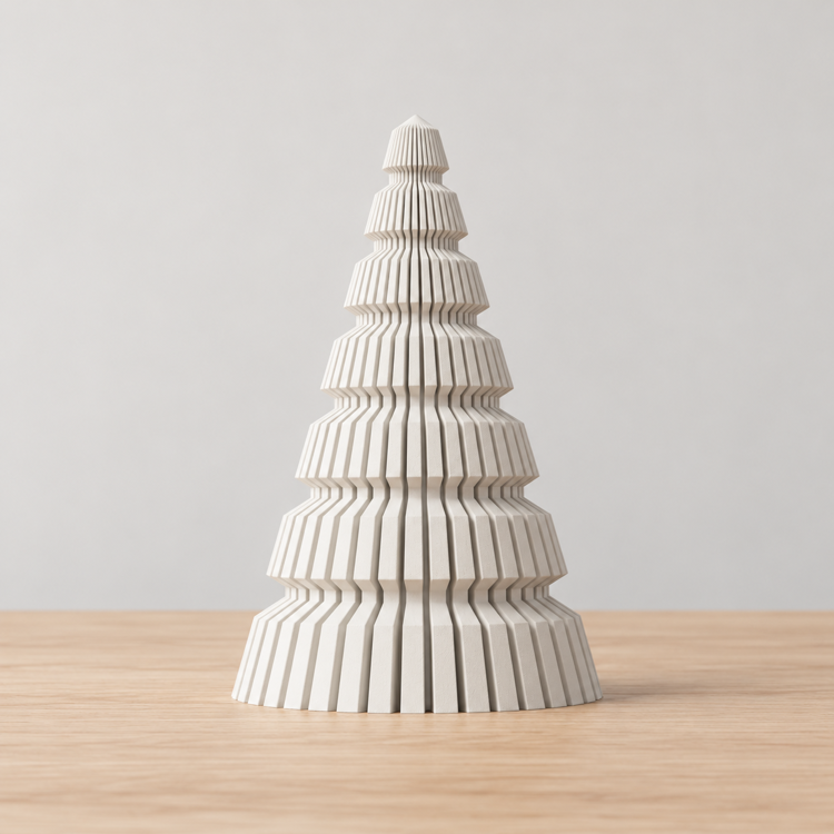 Afbeeldingen van Japandi ribbelkerstboom voor LED-licht